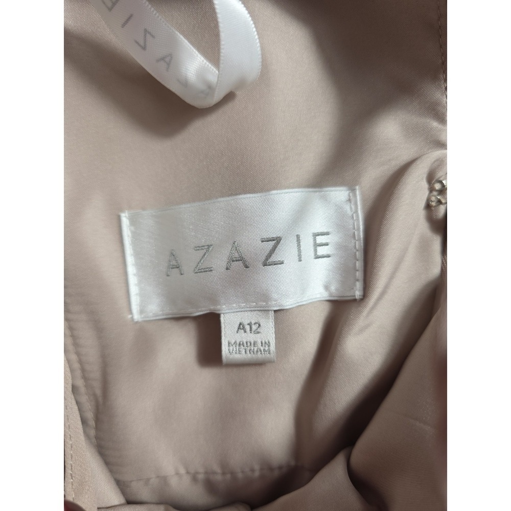 Azazie Bonnie Taupe Bridesmaid Maxi Dress A12 NWT Formal Halter Gown Prom - Picture 11 of 14